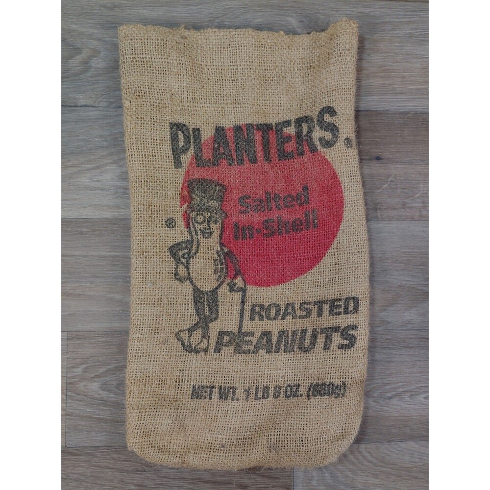 Mr. Peanut Planters Salted In-Shell Roasted Peanut Burlap Bag 1lb 8oz  15" x 8"